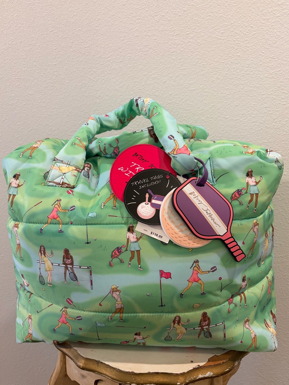 NWT Betsey Johnson XOPERRY Golf Tennis Pickleball Weekender